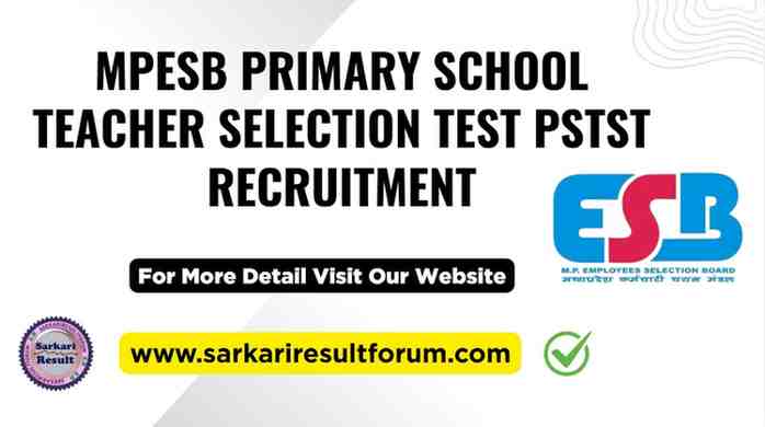 MPESB Primary School Teacher Selection Test PSTST