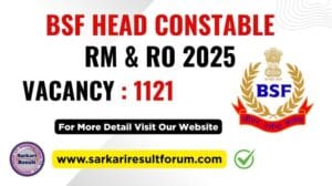 BSF Head Constable Radio Operator Radio Mechanic 2025 Recruitment