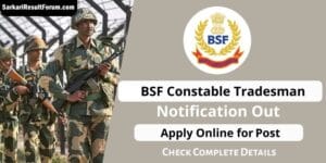 BSF Tradesman 2025 Apply One