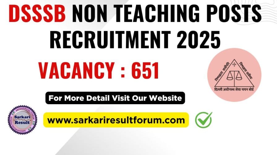 DSSSB Non Teaching Posts Adv 02/2025 Rojgar Forum